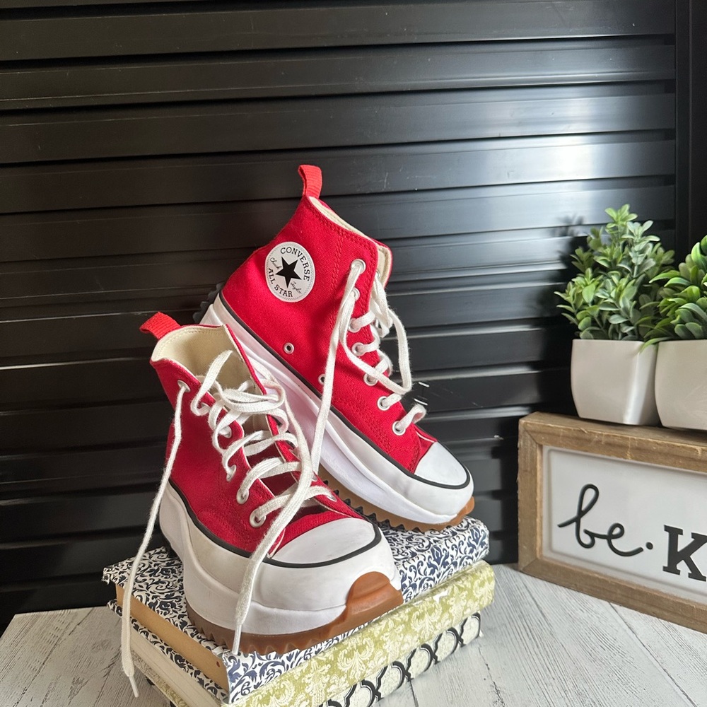 Converse Red and White Women's Shoes - Picture 2 of 8
